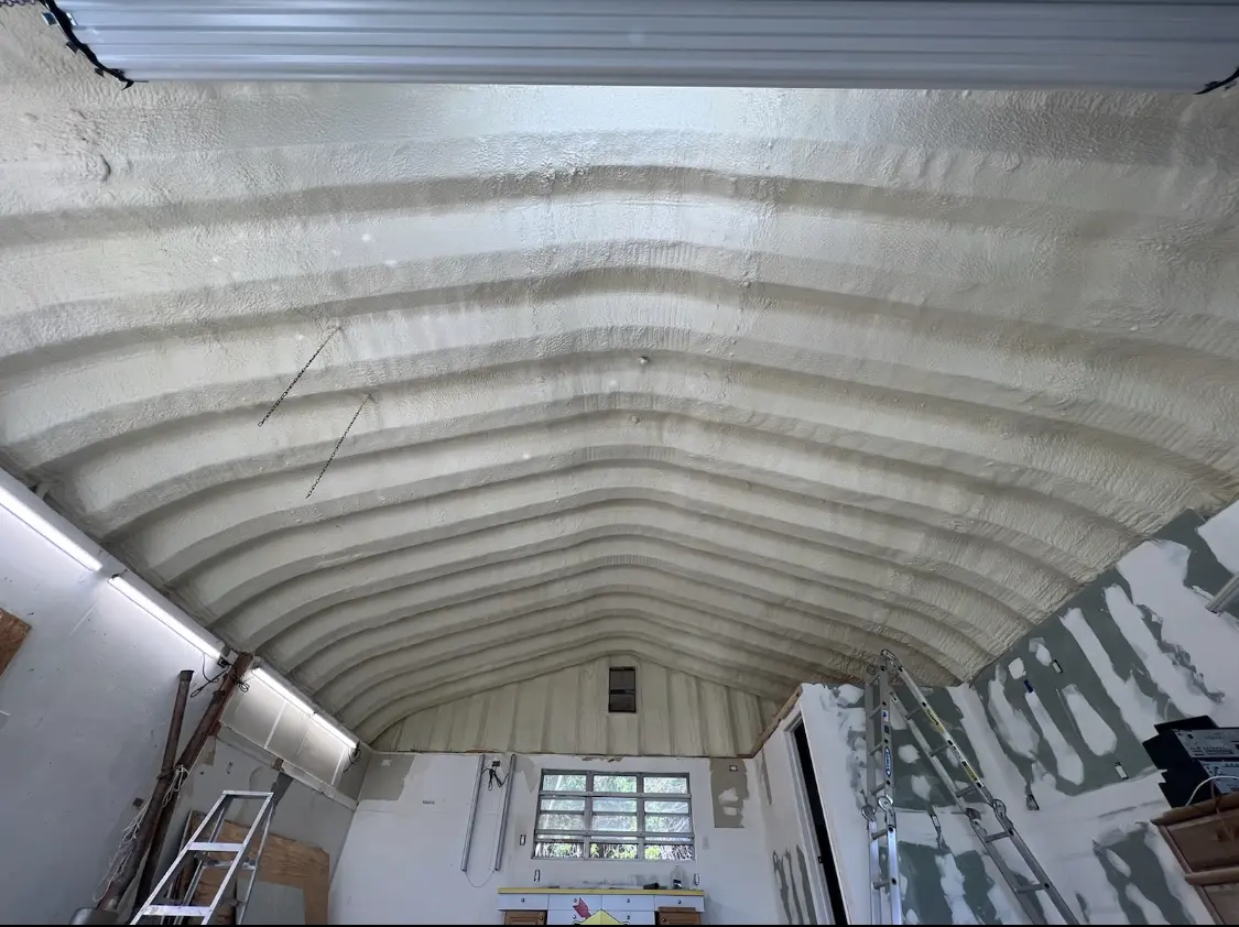 Spray polyurethane foam applied to the underside of a metal roof deck in Fountain Hills